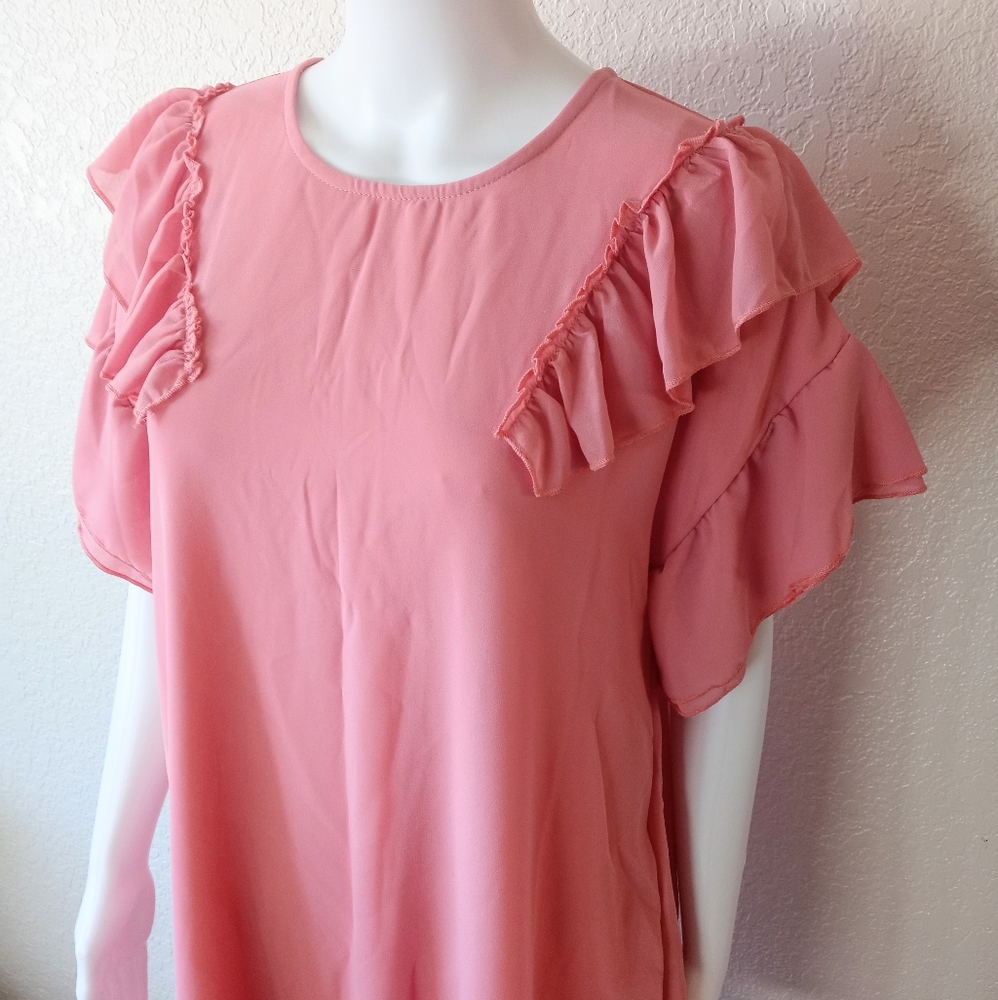 Very J Pink Ruffle Dress - Picture 2 of 10